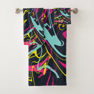 Motif coloré Abstrait Memphis Lines