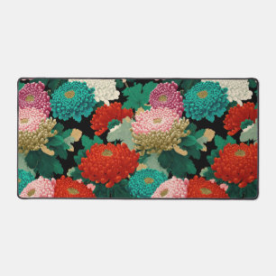 Motif coloré de chrysanthème floral vintage