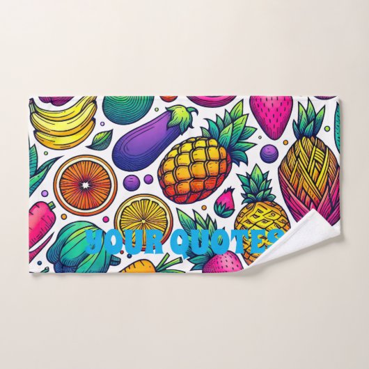 Motif Coloré de Fruits et Légumes (Serviette à main)