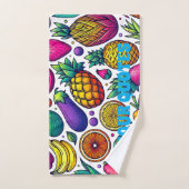 Motif Coloré de Fruits et Légumes (Serviette à main)