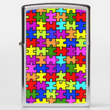 Motif coloré de puzzle denteux d'arc-en-ciel