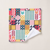 Motif coloré géométrique rétroactif (Gant de toilette)