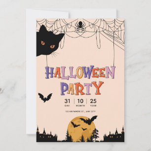 Motif coloré Happy Halloween Party Invitation