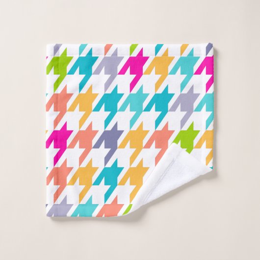 Motif coloré Houndstooth (Gant de toilette)