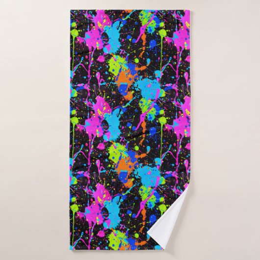 Motif Coloré Néon (Serviette de bain)