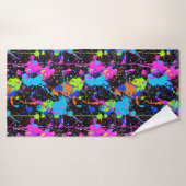 Motif Coloré Néon (Serviette de bain)