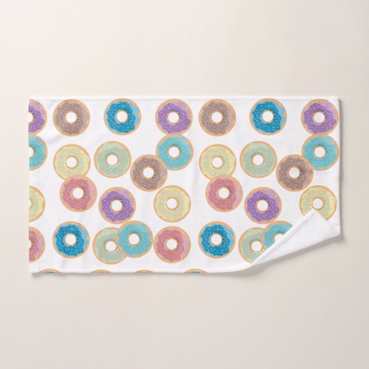 Motif coloré Pastel Donuts & Sprinkings (Serviette à main)