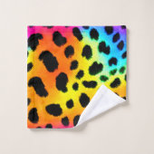 Motif coloré Rainbow Cheetah sans couture (Gant de toilette)