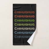 Motif coloré Retro Chihuahua (Serviette à main)