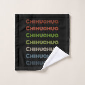 Motif coloré Retro Chihuahua (Gant de toilette)
