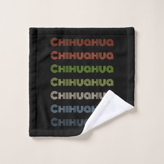 Motif coloré Retro Chihuahua (Gant de toilette)
