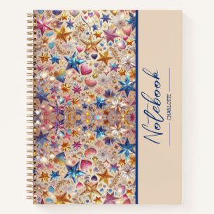 Motif Colorée Étoiles brillantes Carnet Spiral