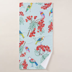 motif composé d'oiseaux et de baies