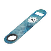 Motif Cool Blue Agate avec monogramme (Devant angulaire)