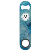 Motif Cool Blue Agate avec monogramme (Dos)