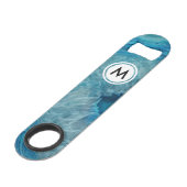 Motif Cool Blue Agate avec monogramme (Dos Angle)