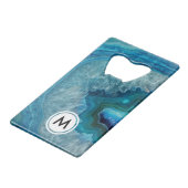Motif Cool Blue Agate avec monogramme (Devant Angle)