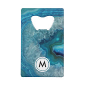 Motif Cool Blue Agate avec monogramme (Dos)