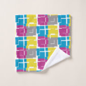 Motif cool violet bleu jaune gris (Gant de toilette)