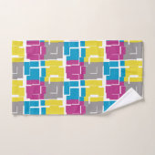 Motif cool violet bleu jaune gris (Serviette à main)