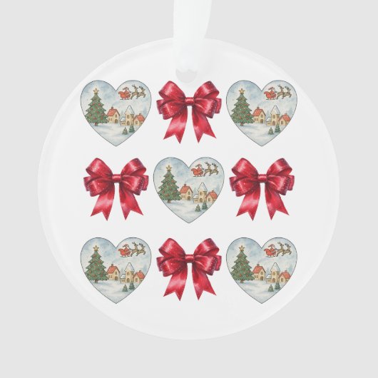 Motif Coquette de Noël Cœurs et Rubans (devant)