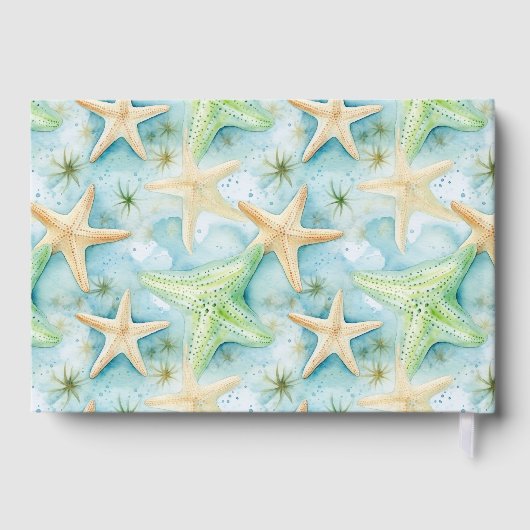Motif côtier d'aquarelle d'étoile de plage (Verso)