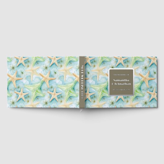 Motif côtier d'aquarelle d'étoile de plage (Complet)