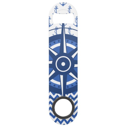 Motif côtier nautique élégant de Windrose (Devant)