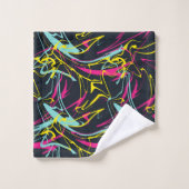 Motif couleur Abstrait Memphis Lines (Gant de toilette)