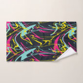 Motif couleur Abstrait Memphis Lines (Serviette à main)