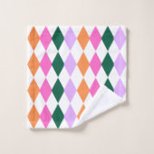 Motif couleur diamant rétro mi-siècle moderne (Gant de toilette)