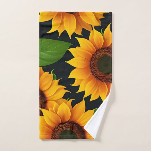Motif couleur Sunflower Farm 3D (Serviette à main)