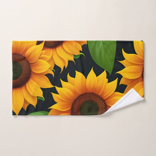 Motif couleur Sunflower Farm 3D (Serviette à main)
