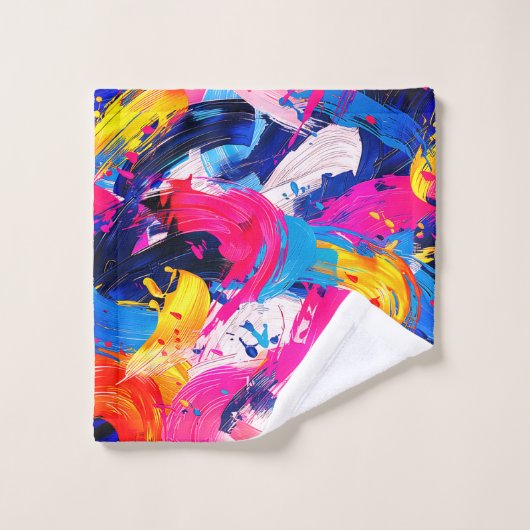 motif coups de pinceaux (Gant de toilette)