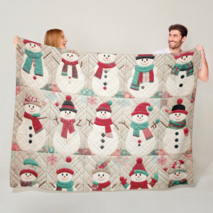 Motif courbé de la couverture en polaire Snowmen