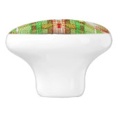 Motif courtepointe en céramique bouton rouge vert (Côté)