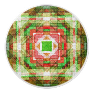 Motif courtepointe en céramique bouton rouge vert