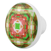 Motif courtepointe en céramique bouton rouge vert (Droite)