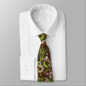 Motif Cravate  Fleur sauvage vert (Attaché)