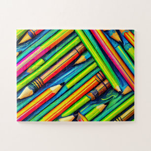 Motif crayon 1 Puzzle gras et beau
