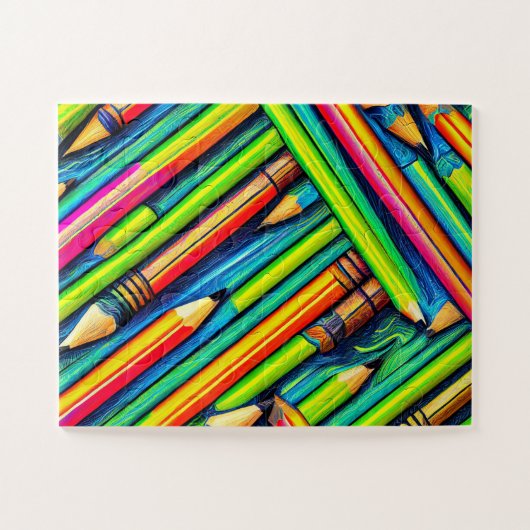 Motif crayon 1 Puzzle gras et beau (Horizontal)