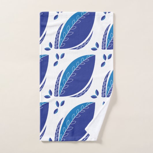Motif créatif à feuilles Abstraites bleues (Serviette à main)