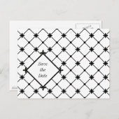 Motif croisé Enregistrer la date Black White Carte (Devant / Derrière)