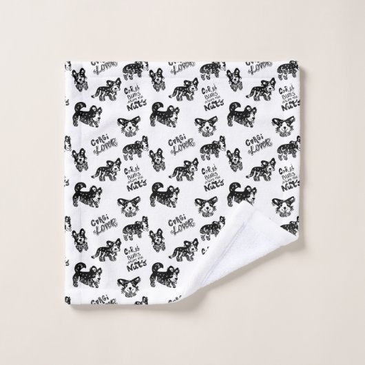 Motif Cute Corgi (Gant de toilette)