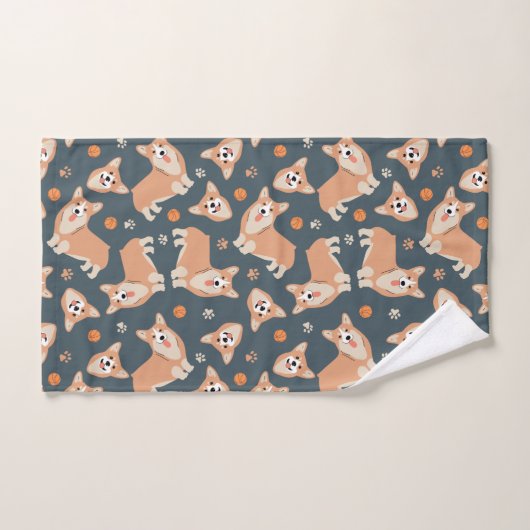Motif Cute Corgi (Serviette à main)