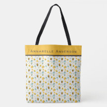 Motif d'abeilles et de fleurs Personnaliser le Sac