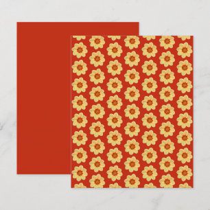Motif Dahlia Jaune sur Papier de Scrapbooking Roug