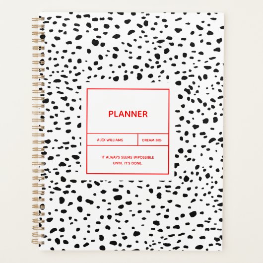 Motif dalmate Noir et Blanc planificateur (Devant)
