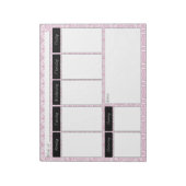 Motif Damas rose et noir Bloc-notes Motif hebdomad (Tourné)