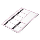 Motif Damas rose et noir Bloc-notes Motif hebdomad (Incliné)